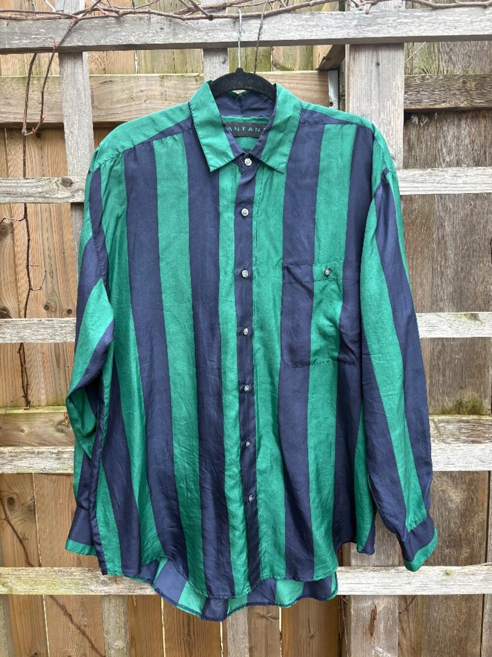 Vintage 100% Silk Striped Shirt